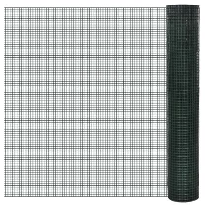 Кокошкарска мрежа, поцинкована с PVC покритие, 25x1 м, зелена