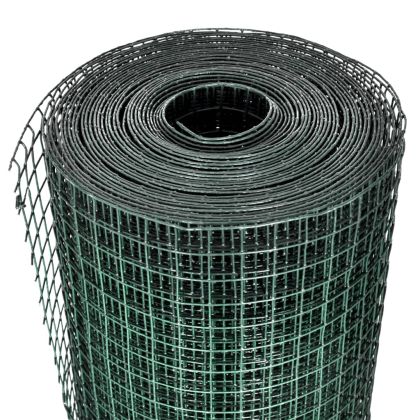 Кокошкарска мрежа, поцинкована с PVC покритие, 25x1 м, зелена