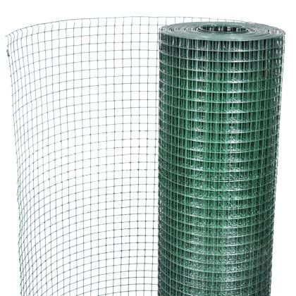 Кокошкарска мрежа, поцинкована с PVC покритие, 25x1 м, зелена
