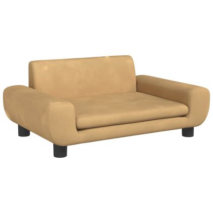 Кучешко легло Кафяв 70x45x33 см кадифе