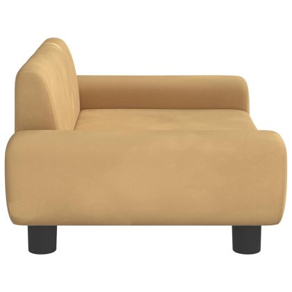 Кучешко легло Кафяв 70x45x33 см кадифе