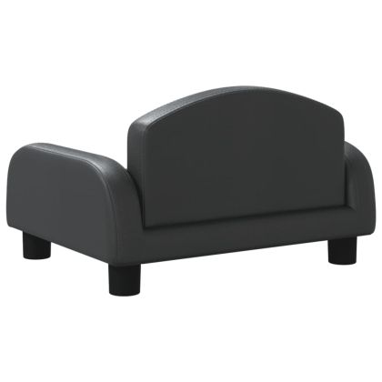 Детски диван черен 50x40x30 см изкуствена кожа