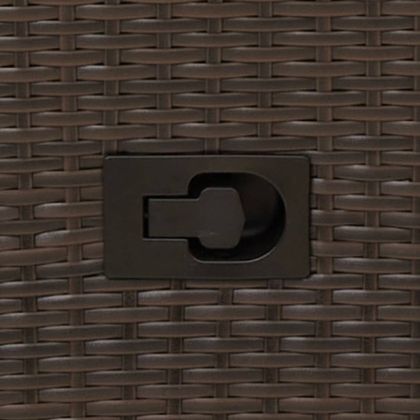 Накланящ се градински диван 2-местен с маса кафяв полиратан