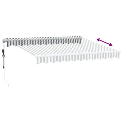 Автоматично прибираща се тента, антрацит и бял, 300x250 см