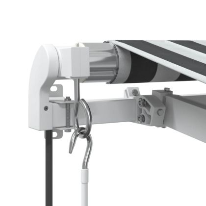 Автоматично прибираща се тента, антрацит и бял, 300x250 см