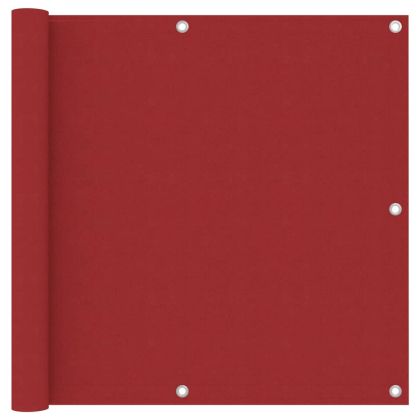 Балконски параван, червен, 90x400 см, оксфорд плат