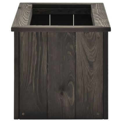 Повдигната леха, тъмносива, 74x32x30 см, бор масив