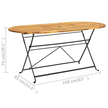 Градински трапезен комплект, сгъваем, 9 части, акация масив