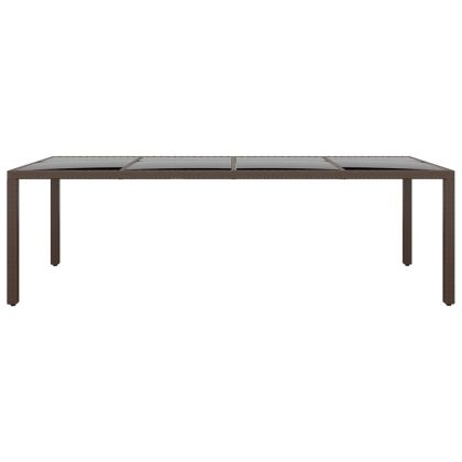 Градински трапезен комплект, 11 части, полиратан, кафяв