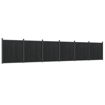 Ограден панел, сив, 1045x186 см, WPC
