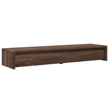 Стойка за монитор с чекмеджета, кафяв дъб, 100x27x15 см