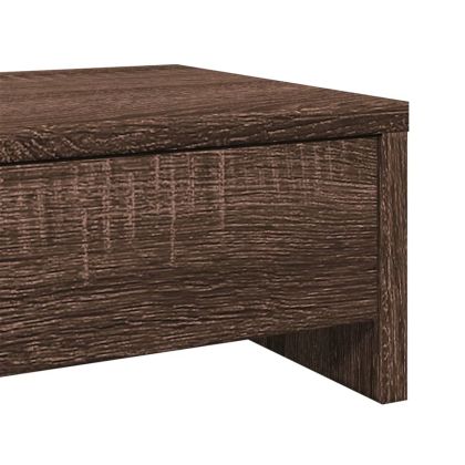 Стойка за монитор с чекмеджета, кафяв дъб, 100x27x15 см