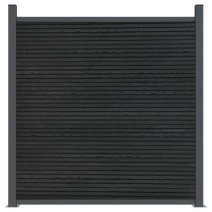 Ограден панел, сив, 699x186 см, WPC