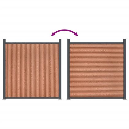 Ограден панел, кафяв, 872x186 см, WPC