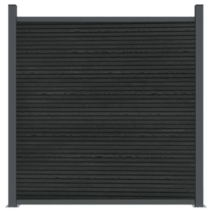 Ограден панел, сив, 1564x186 см, WPC