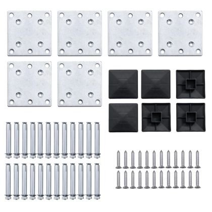 Комплект оградни панели, WPC, 872x146 см, сив