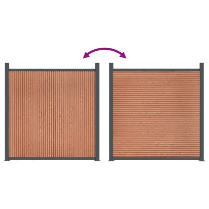 Ограден панел, кафяв, 699x186 см, WPC