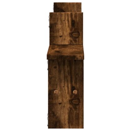 Стенни рафтове, 2 бр, опушен дъб, 38x12x38 см, инженерно дърво