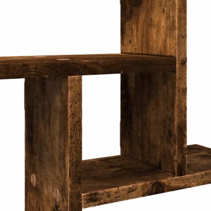 Стенни рафтове, 2 бр, опушен дъб, 38x12x38 см, инженерно дърво