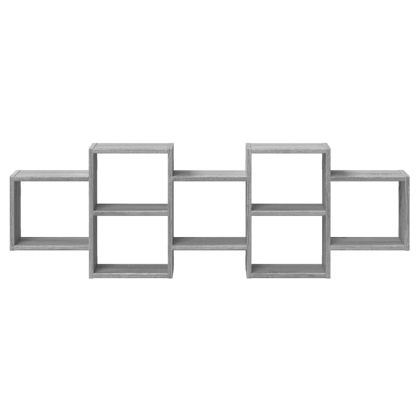 Стенен рафт, сив сонома, 129x18x42 см, инженерно дърво