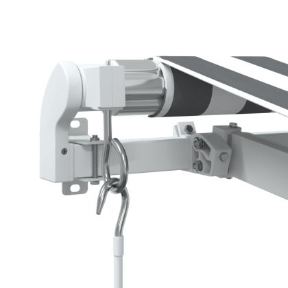 Ръчно прибираща се тента с LED, антрацит и бял, 300x250 см