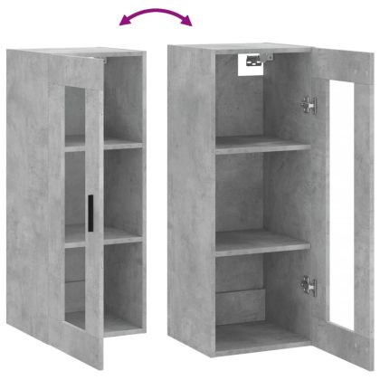 Стенен шкаф бетонно сив 34,5x34x90 см