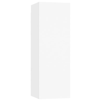 Комплект ТВ шкафове от 3 части, бял, инженерно дърво