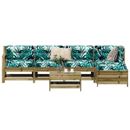 Градински комплект 6 части импрегнирано борово дърво