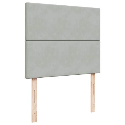 Османска легло с матраци, светлосиво, 120x200 см, кадифе