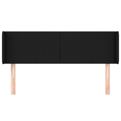 Горна табла за легло, черна, 147x16x78/88 см, плат
