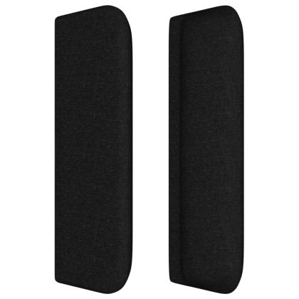 Горна табла за легло, черна, 183x16x78/88 см, плат