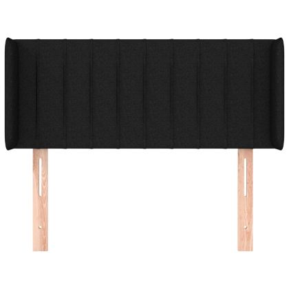 Горна табла за легло, черна, 83x16x78/88 см, плат