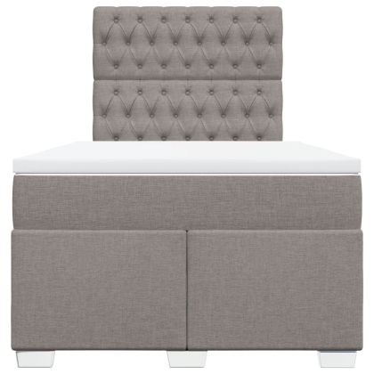 Боксспринг легло с матрак, таупе, 120x200 см, плат