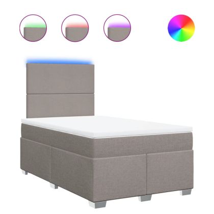 Боксспринг легло с матрак, таупе, 120x200 см, плат