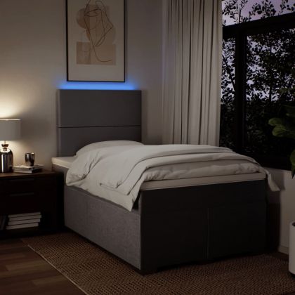 Боксспринг легло с матрак, таупе, 120x200 см, плат