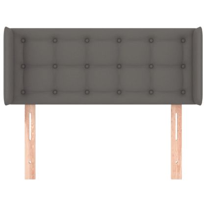 Горна табла за легло, сива, 93x16x78/88 см, изкуствена кожа