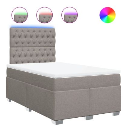 Боксспринг легло с матрак, таупе, 120x200 см, плат