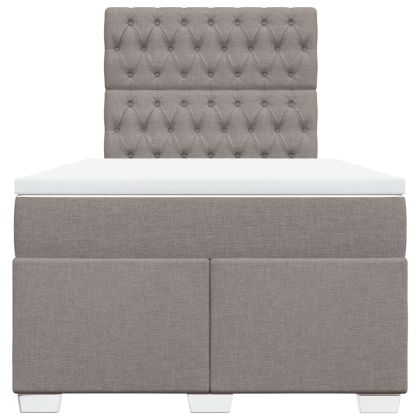 Боксспринг легло с матрак, таупе, 120x200 см, плат