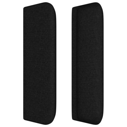 Горна табла за легло, черна, 163x16x78/88 см, плат