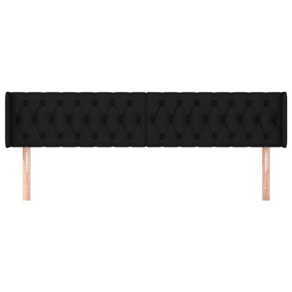 Горна табла за легло, черна, 183x16x78/88 см, плат