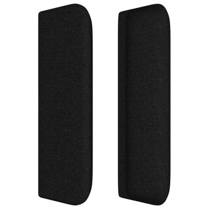 Горна табла за легло, черна, 183x16x78/88 см, плат