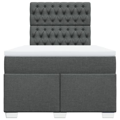 Боксспринг легло с матрак, тъмносиво, 120x200 см, плат