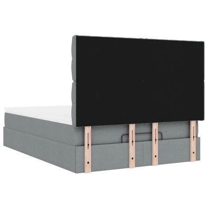 Османско легло с матрак Светло сиво 140x190 cm Плат