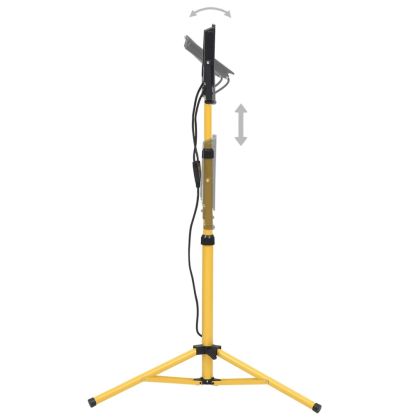 LED прожектор със статив, 2x100 W, топло бяло