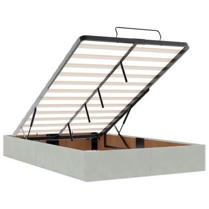 Османска легло с матрак, светлосиво, 120x200 см, кадифе