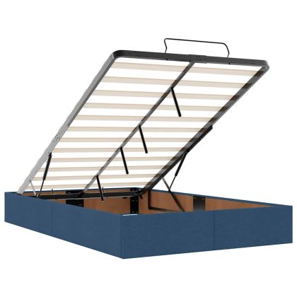 Османска легло с матрак, синьо, 120x200 см, плат