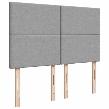 Османско легло с матрак Светло сиво 140x190 cm Плат