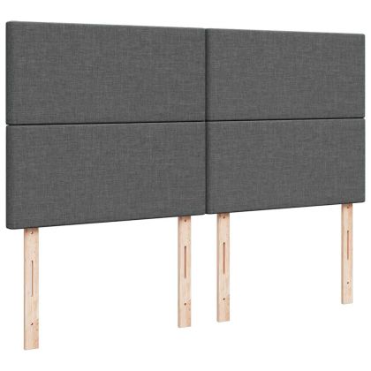 Османска легло с матраци, тъмносиво, 200x200 см, плат