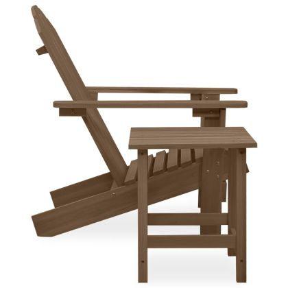 Градински стол "Адирондак" с маса, чам масив, кафяви