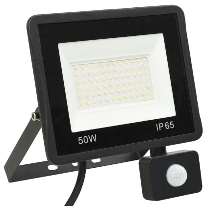 LED прожектор със сензор, 50 W, студено бяло